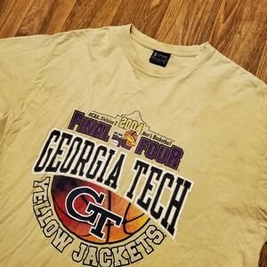 Vintage Georgia Tech Shirt Adult XL Gold NCAA Final‎ Four 2004 Basketball